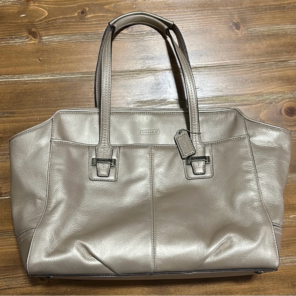 Coach Champagne Metallic Leather Bag